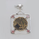 925 Sterling Silver Tourmaline & Coin Pendants