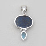 Lapis Lazuli & Topaz Silver Pendants