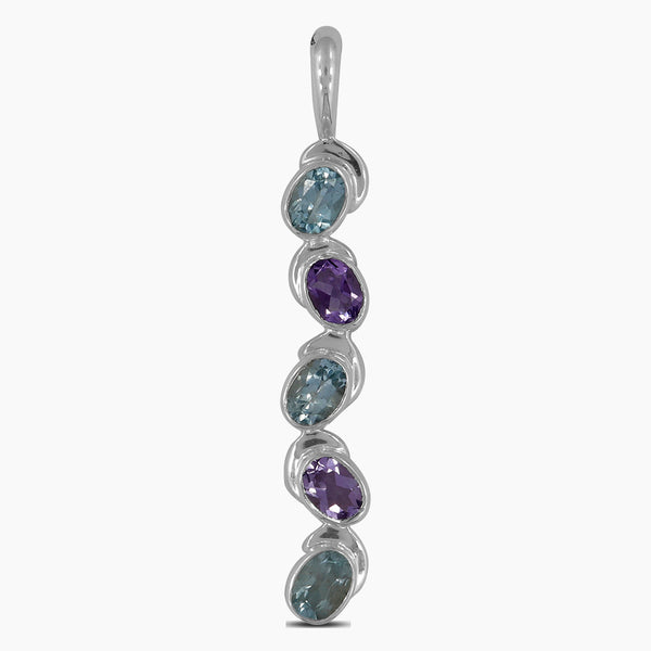 925 Silver Blue Topaz Pendants