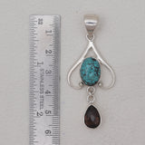 925 Sterling Silver Tibetan Turquoise Pendants