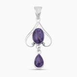 925 Sterling Silver Charoite Pendants