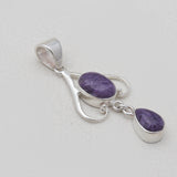 925 Sterling Silver Charoite Pendants