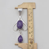 925 Sterling Silver Charoite Pendants