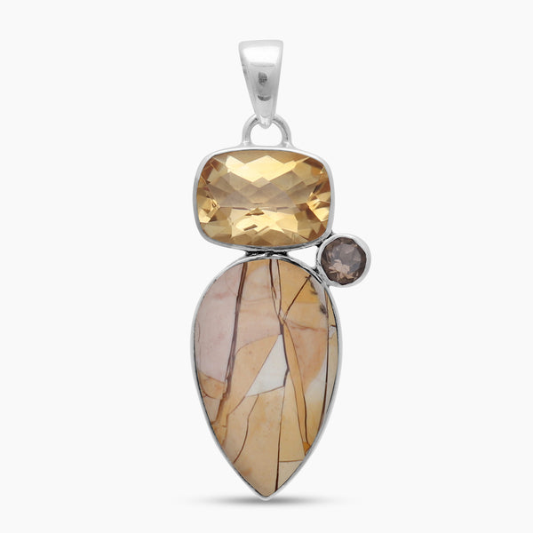Brecciated Mookaite Silver Pendants