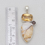 Brecciated Mookaite Silver Pendants