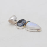 Pietersite & Rainbow Moonstone Silver Pendants