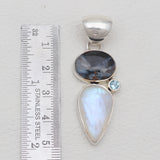 Pietersite & Rainbow Moonstone Silver Pendants