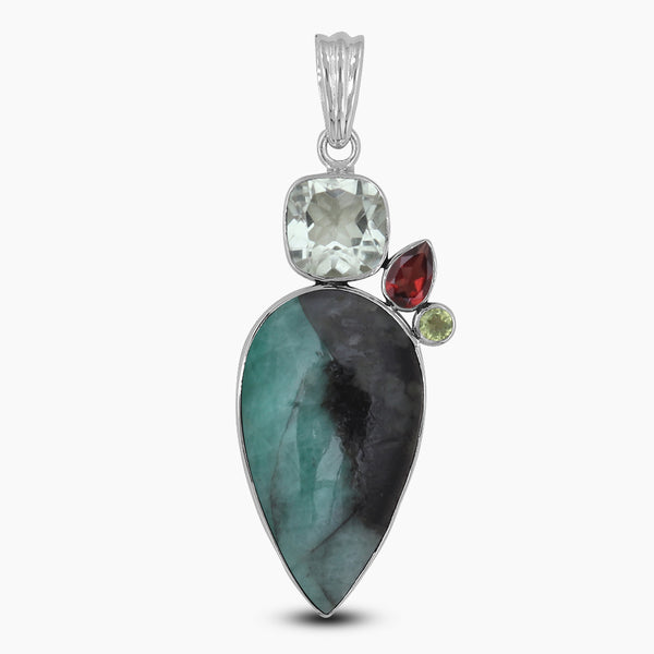 925 Sterling Silver Emerald Pendants