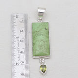 Gaspeite & Peridot Silver Pendants