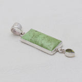 Gaspeite & Peridot Silver Pendants