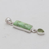 Gaspeite & Peridot Silver Pendants