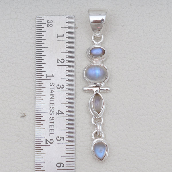 925 Silver Rainbow Moonstone Pendants