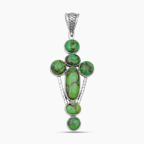 Green Copper Turquoise Silver Pendants