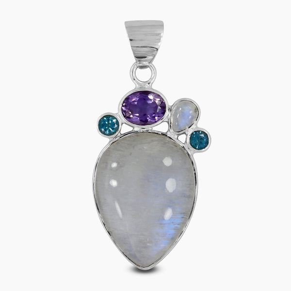 925 Silver Rainbow Moonstone Pendants