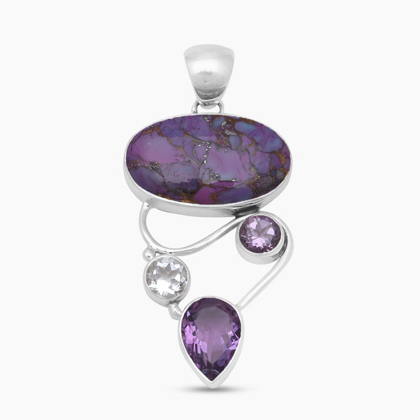 Purple Turquoise Silver Pendants