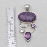 Purple Turquoise Silver Pendants