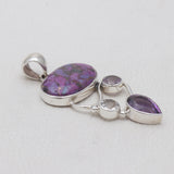 Purple Turquoise Silver Pendants
