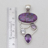 Purple Turquoise Silver Pendants