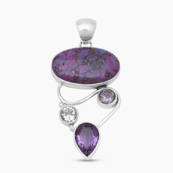 Purple Turquoise Silver Pendants