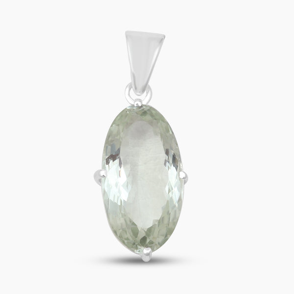 925 Sterling Silver Green Amethyst Pendants
