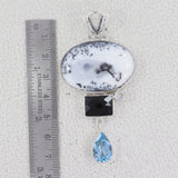 Dendritic Opal Silver Pendants