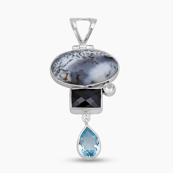 Dendritic Opal Silver Pendants