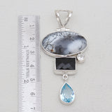 Dendritic Opal Silver Pendants