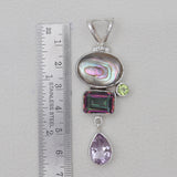 Abalone Shell & Mystic Silver Pendants
