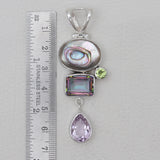 Abalone Shell & Mystic Silver Pendants