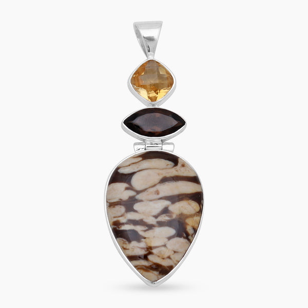 Peanut Wood Jasper Silver Pendants