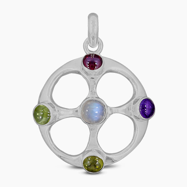 Rainbow Moonstone Silver Pendants