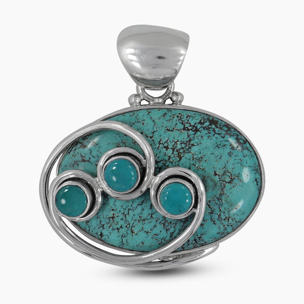 925 Silver Tibetan Turquoise Pendants