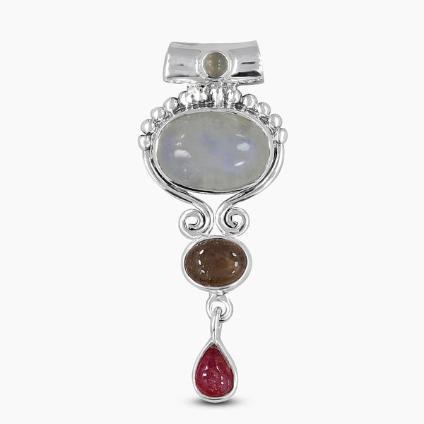925 Silver Rainbow Moonstone Pendants