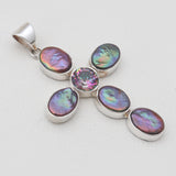 Natural Dark Gray Water Pearl Silver Pendants