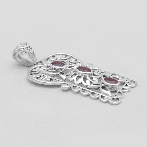 925 Sterling Silver Ruby Pendants