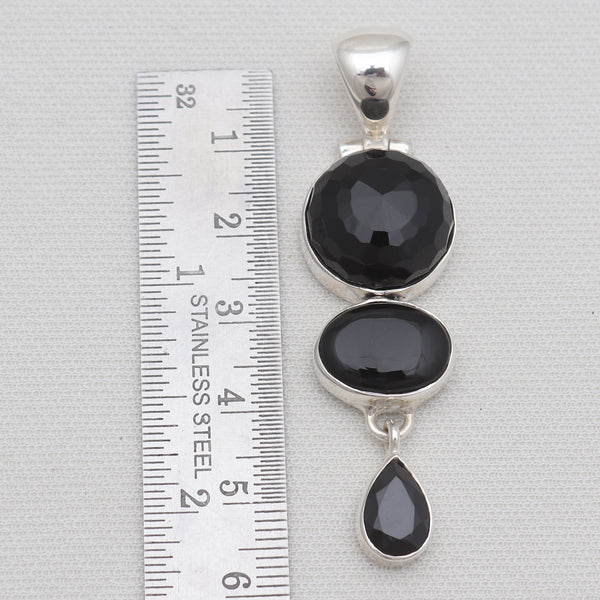 Black Onyx Silver Pendants