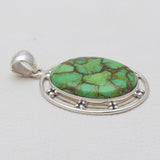Green Copper Turquoise Silver Pendants