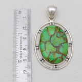 Green Copper Turquoise Silver Pendants