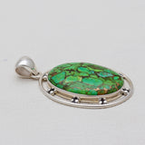 Green Copper Turquoise Silver Pendants