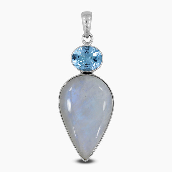 Rainbow Moonstone Silver Pendants