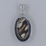 925 Silver Peanut Wood Jasper Pendants