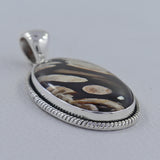 925 Silver Peanut Wood Jasper Pendants