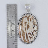 925 Silver Peanut Wood Jasper Pendants
