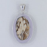 925 Silver Peanut Wood Jasper Pendants