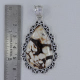 925 Silver Peanut Wood Jasper Pendants