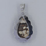 925 Silver Peanut Wood Jasper Pendants