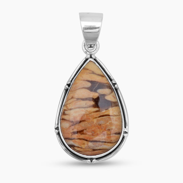 Peanut Wood Jasper Silver Pendants