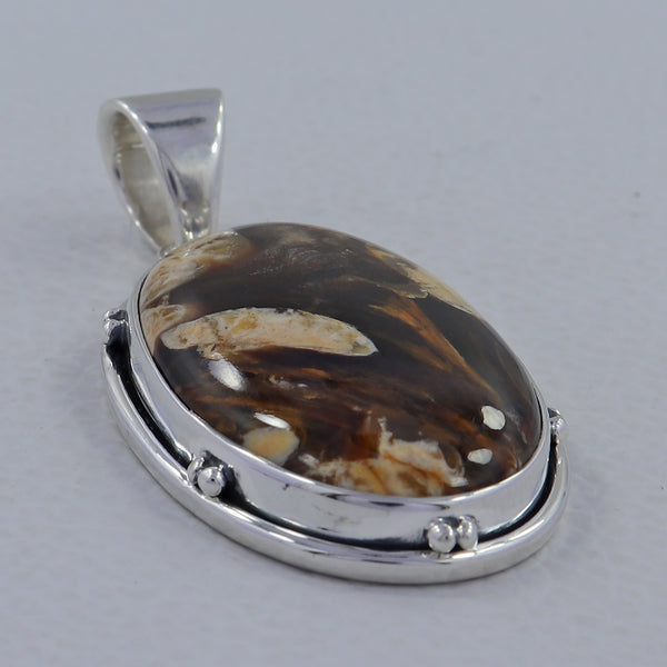Peanut Wood Jasper Silver Pendants