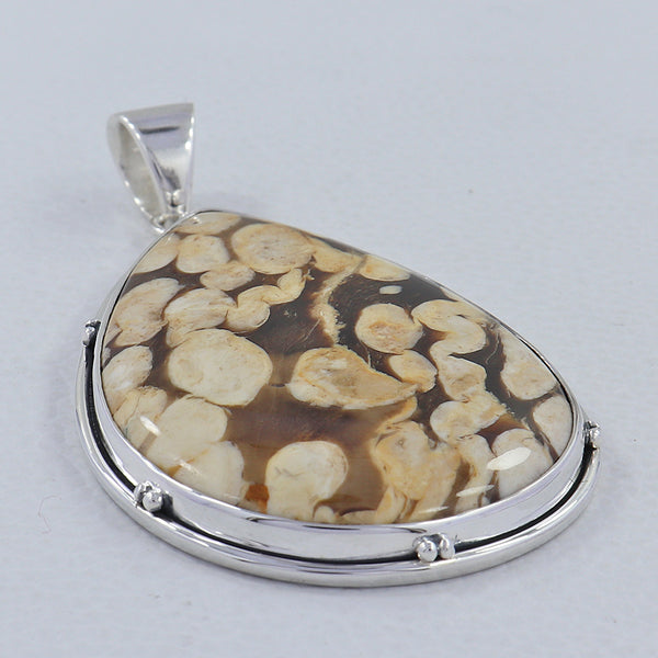 Peanut Wood Jasper Silver Pendants