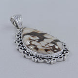 925 Silver Peanut Wood Jasper Pendants